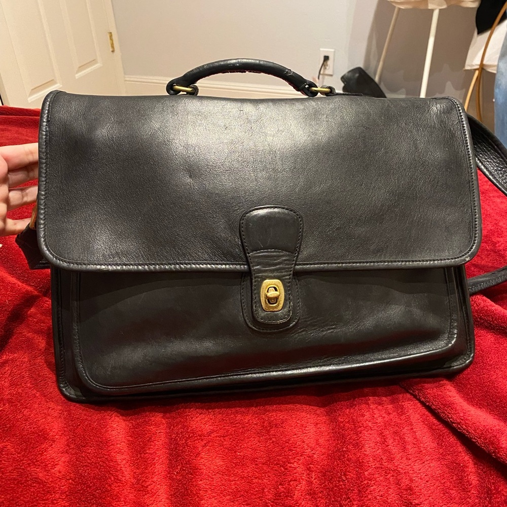 Coach 5180 vintage metropolitan brief black leather satchel/briefcase